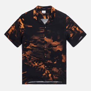 Ksubi Life Resort Button-Up Shirt - Black / Orange - Medium
